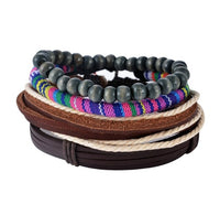 Thumbnail for Leather Bracelet Men Multilayer Bead Bracelet Punk Wrap Bracelets for Women Vintage punk Men Jewelry