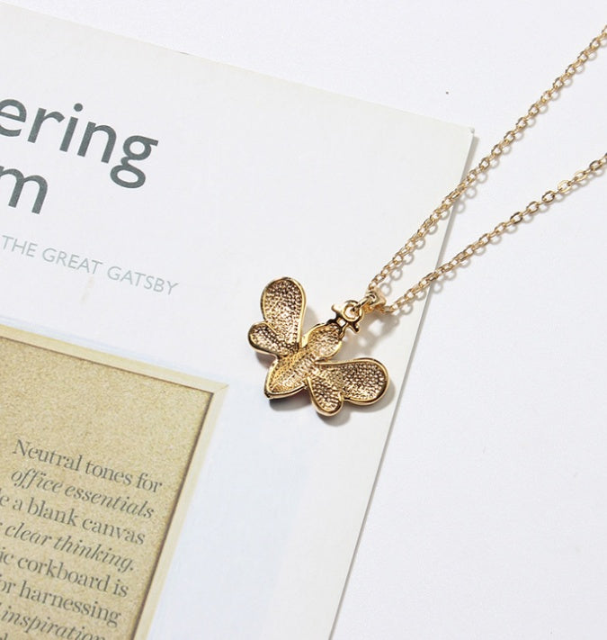 Summer Jewelry Necklace Lady Cartoon Cute Drop Oil Studded Bee Pendant